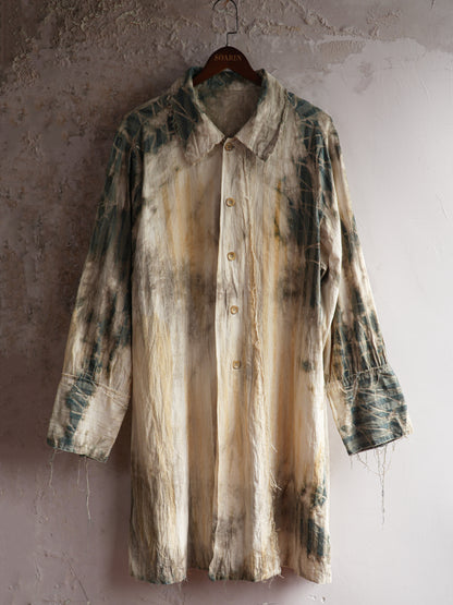 SOARIN WORLD Artistic Avant-Garde Loose-Fit Linen-Cotton Blend Shirt Coat DCZ233TC151