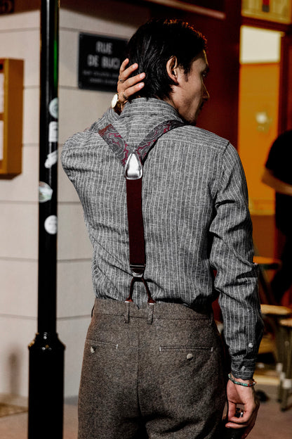 British yuppie style men's retro striped shirt high-end business casual non-iron suit long-sleeved shirt